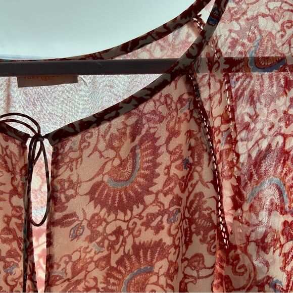 Tory Burch Red and White Floral Blouse - Picture 10 of 13
